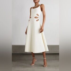 CHRISTOPHER KANE
Cutout Twill Midi Dress In Cream